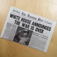 World War II Ends Newspaper