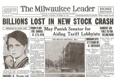 1929 Stock Market Crash Newspaper