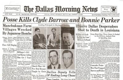 Bonnie & Clyde Historical Newspaper Reprint