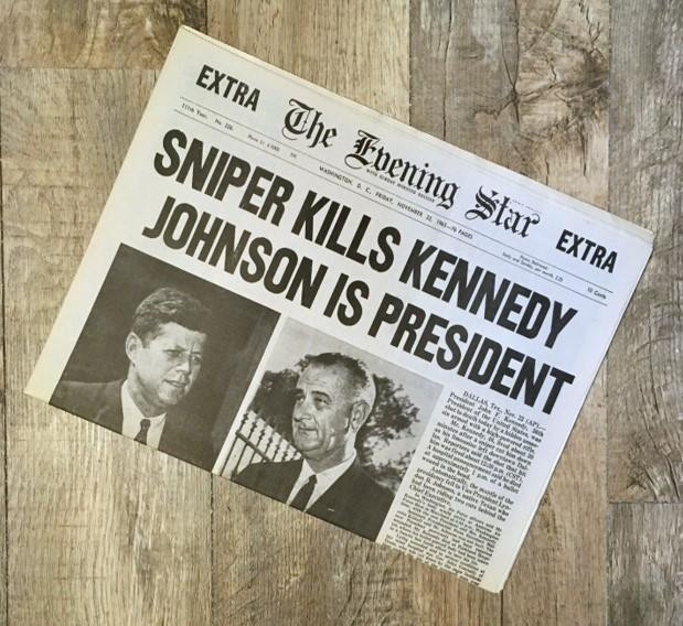Kennedy Assassinated Historic Paper