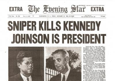 Kennedy Assassinated Historic Paper