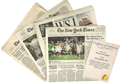 Newspaper Headlines of Your Decade Nostalgia Keepsake Gift Biggest News Stories From Your Era Signature gifts 