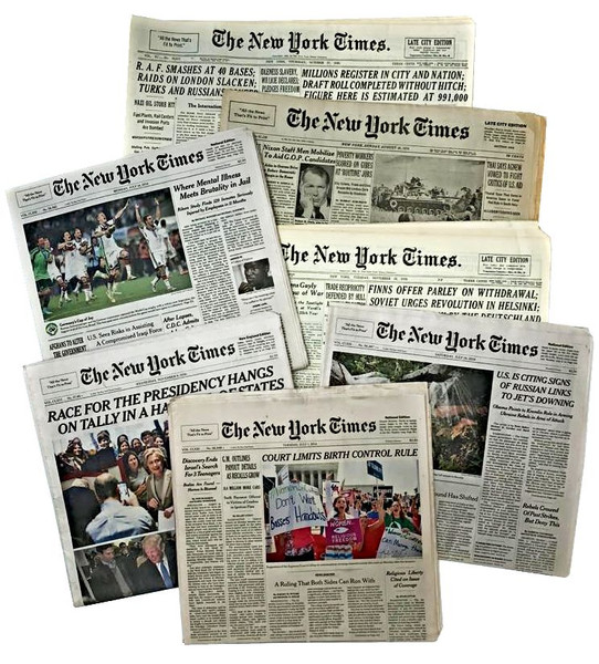 Original New York Times Newspapers from Your Day of Birth