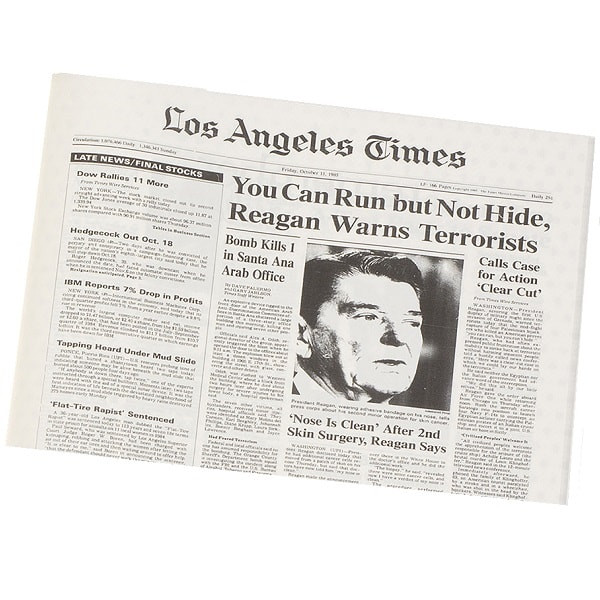 An Original LA Times from Your Day of Birth