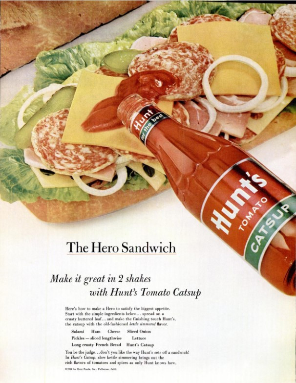 LIFE Magazine - Framed Original Vintage Ad - 1963 Hunt's Catsup