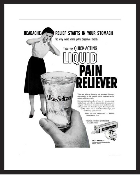 LIFE Magazine - Framed Original Ad - 1960 Alka Seltzer Ad