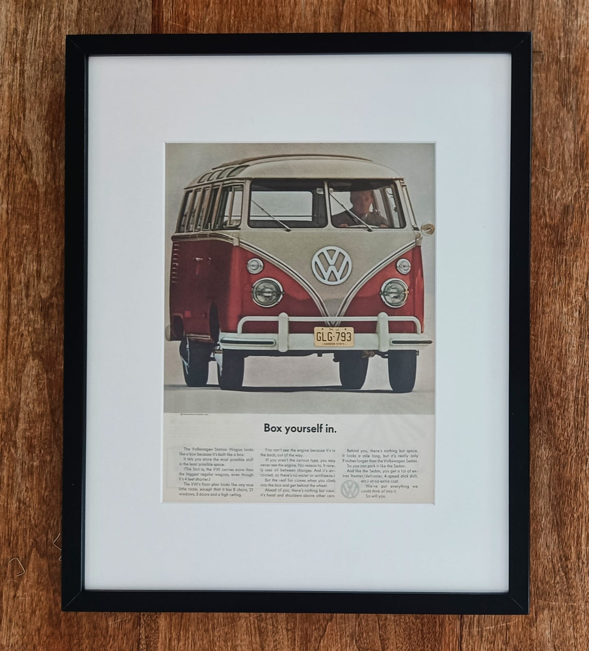 LIFE Magazine - Framed Original Vintage Ad - 1963 VW Bus