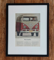 LIFE Magazine - Framed Original Ad - 1963 VW Bus 