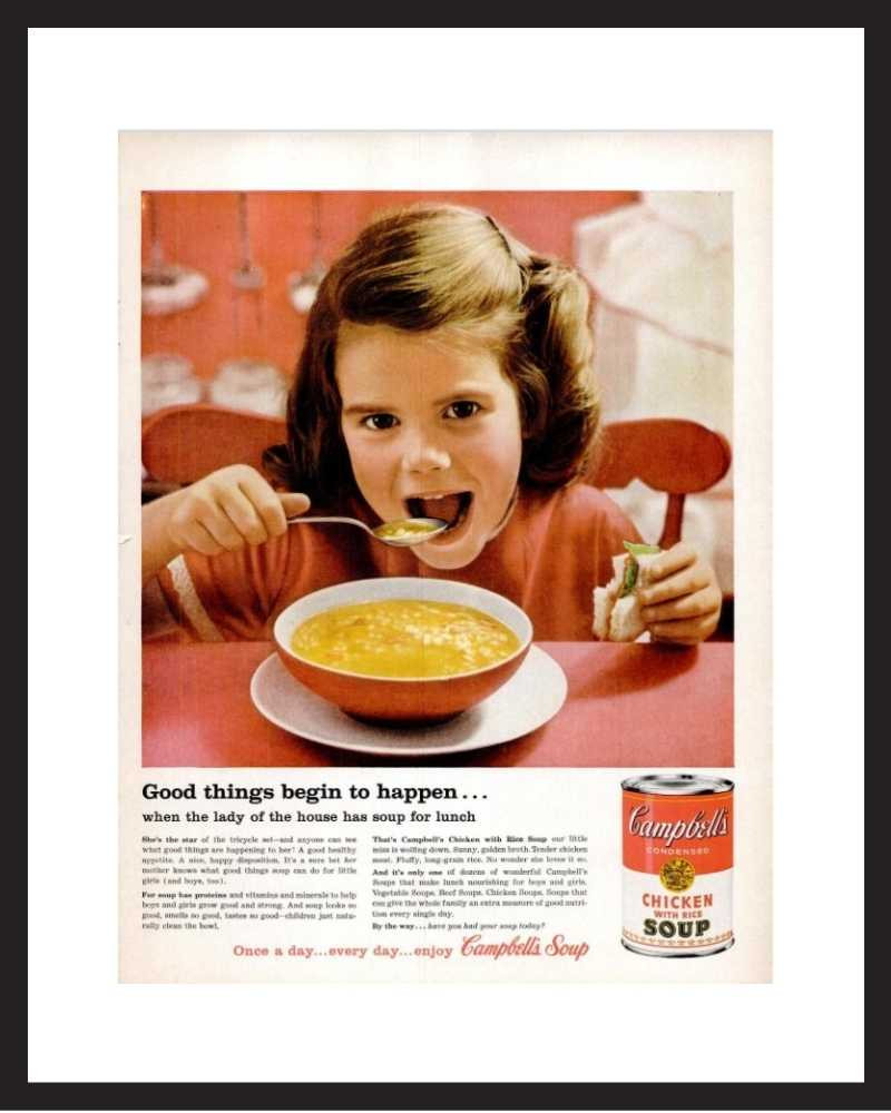 LIFE Magazine - Framed Original Ad - 1960 Campbell's Soup