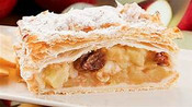 Fresh apples baked with juicy raisins in a fragrant blend of spices topped with a buttery crumb strudel. This will take you right back to Grandma's kitchen on baking day.