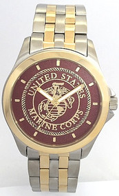 Steel/Gold Marine Corps Watch
Dark Red Dial