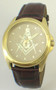 Leather Strap Masonic Watch
Gold Dial