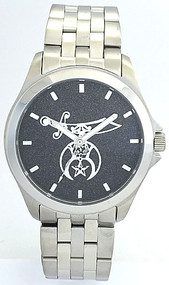All Stainless Shriner Watch
Black dial