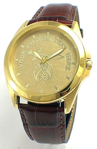 Gent's Leather Strap Citizen Shriner Watch
Gold Dial