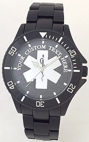 Custom EMS Star of Life Watch
Black Aluminum
Black Dial