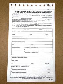 Odometer Discloser Statement
