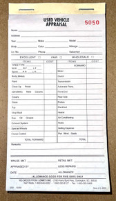 Used Vehicle Appraisal Booklet