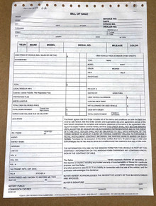 Bill Of Sale Form