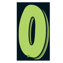 Versa-Tag Vinyl Highlights 7.5 "0" Digit Fluorescent Green/Black 12/Pack