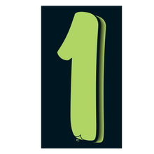 Versa-Tag Vinyl Highlights 7.5 "1" Digit Fluorescent Green/Black 12/Pack