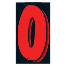Versa-Tag Vinyl Highlights 7.5 Digit "0" Fluorescent Red/Black 12/Pack
