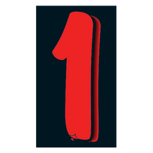 Versa-Tag Vinyl Highlights 7.5 Digit "1" Fluorescent Red/Black 12/Pack
