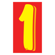 Versa-Tag Vinyl Highlights 7.5 Digit "1" Yellow/Red 12/Pack