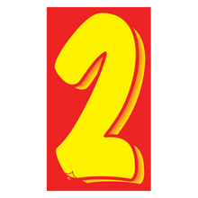 Versa-Tag Vinyl Highlights 7.5 Digit "2" Yellow/Red 12/Pack