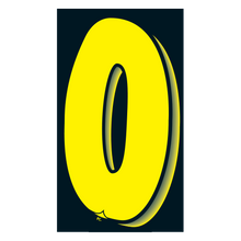 Versa-Tag Vinyl Highlights 7.5 Digit "0" Yellow/Black 12/Pack