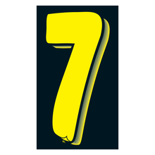 Versa-Tag Vinyl Highlights 7.5 Digit "7"  Yellow/Black 12/Pack