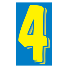 Versa-Tag Vinyl Highlights 7.5 Digit "4" Yellow/Blue 12/Pack