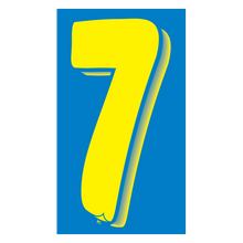 Versa-Tag Vinyl Highlights 7.5 Digit "7" Yellow/Blue 12/Pack