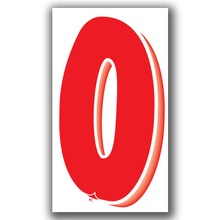 Versa-Tag Vinyl Highlights 7.5 Digit "0" Red/White 12/Pack