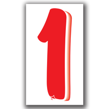 Versa-Tag Vinyl Highlights 7.5 Digit "1" Red/White 12/Pack
