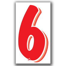 Versa-Tag Vinyl Highlights 7.5 Digit "6" Red/White 12/Pack