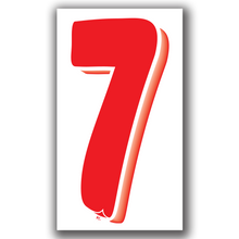 Versa-Tag Vinyl Highlights 7.5 Digit "7" Red/White 12/Pack