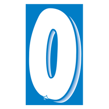 Versa-Tag Vinyl Highlights 7.5 Digit "0" White/Blue 12/Pack