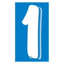 Versa-Tag Vinyl Highlights 7.5 Digit "1" White/Blue 12/Pack
