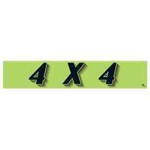 Vinyl Highlights Windshield Slogans "4X4" Black/Fluorescent Green 12/Pack