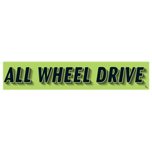 Vinyl Highlights Windshield Slogans "All Wheel Drive" Black/Fluorescent Green 12/Pack