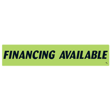 Vinyl Highlights Windshield Slogans "Financing Available" Black/Fluorescent Green 12/Pack