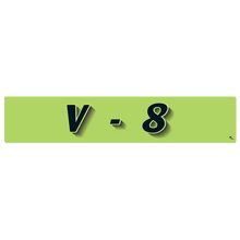 Vinyl Highlights Windshield Slogans "V8" Black/Fluorescent Green12/Pack
