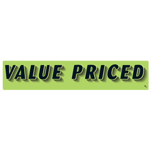 Vinyl Highlights Windshield Slogans "Value Priced" Black/Fluorescent Green 12/Pack