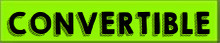Vinyl Highlights Windshield Slogans "Convertible" Black/Fluorescent Green 12/Pack