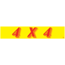 Vinyl Windshield Slogans "4X4" Red/Yellow 12/Pack