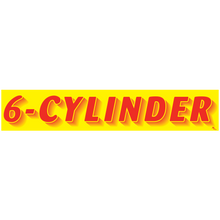 Vinyl Windshield Slogans "6 Cylinder" Red/Yellow 12/Pack