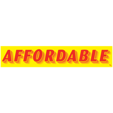 Vinyl Windshield Slogans "Affordable" Red/Yellow 12/Pack