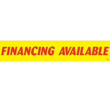 Vinyl Windshield Slogans "Financing Avaiable" Red/Yellow 12/Pack