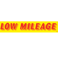 Vinyl Windshield Slogans "Low Mileage" Red/Yellow 12/Pack