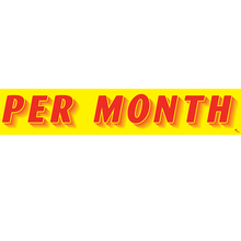Vinyl Windshield Slogans "Per Month" Red/Yellow 12/Pack